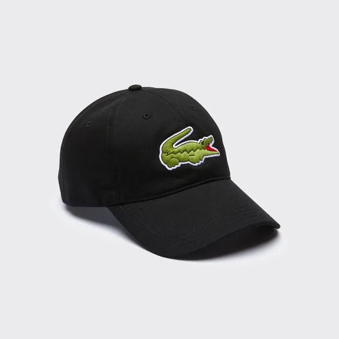 01840 Lacoste Contrast Strap And Oversized Crocodile Cotton Cap