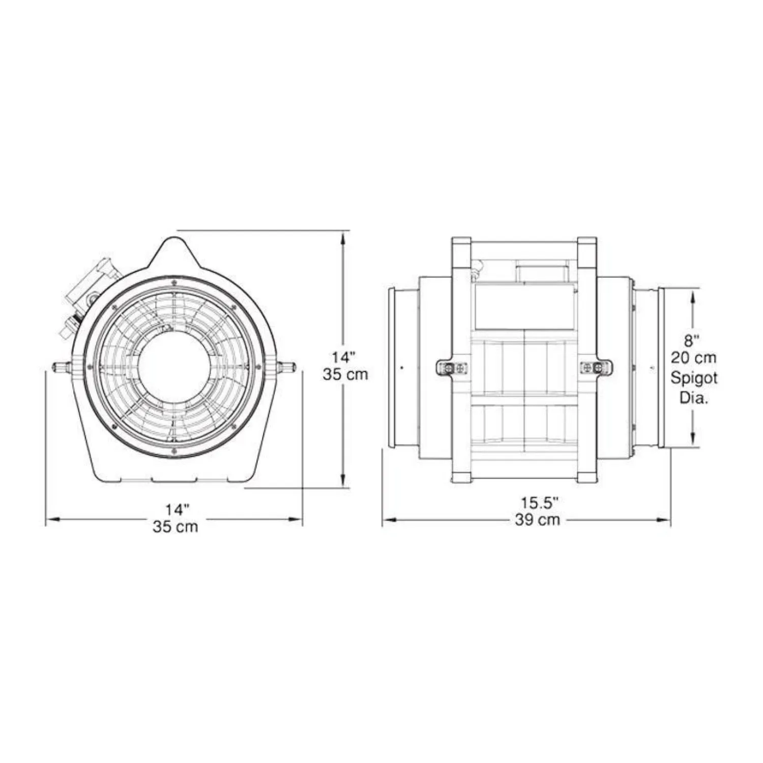 1,392m³/hr 200mm UB20XX Hazardous Area Fan