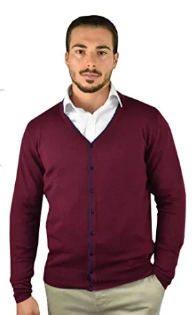 1st American Cardigan con Bottoni in Cashmere e Seta da Uomo Manica Lunga - Pullover Invernale Finezza 14