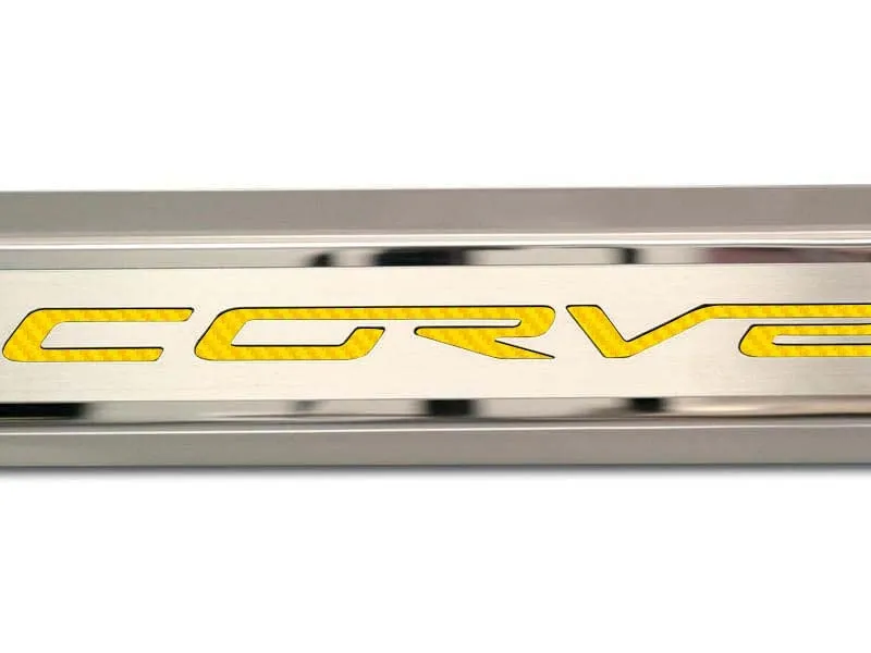 2005-2013 C6 Corvette - Inner Door Sills CORVETTE Lettering - Stainless Steel