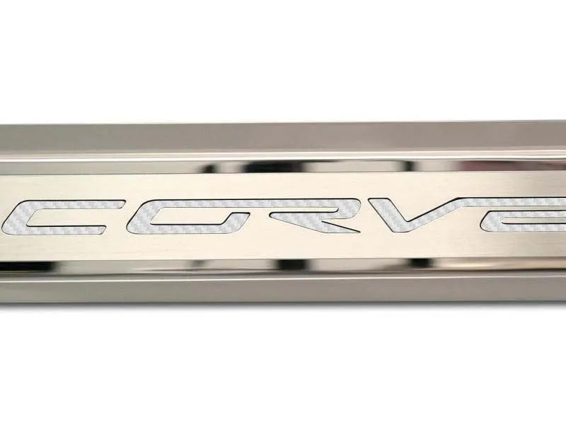 2005-2013 C6 Corvette - Inner Door Sills CORVETTE Lettering - Stainless Steel