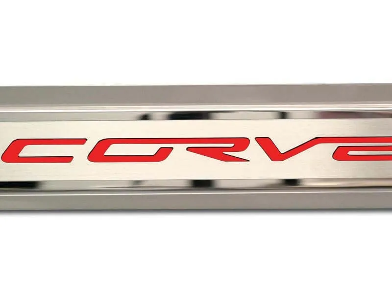 2005-2013 C6 Corvette - Inner Door Sills CORVETTE Lettering - Stainless Steel