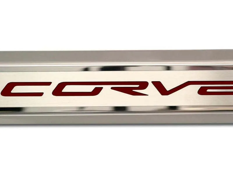 2005-2013 C6 Corvette - Inner Door Sills CORVETTE Lettering - Stainless Steel