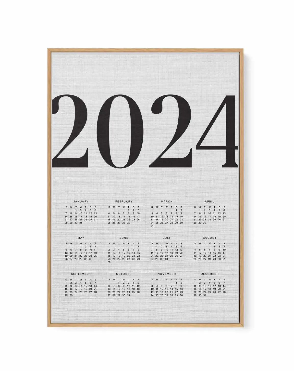 2024 Vogue Calendar in Linen | Framed Canvas Art Print