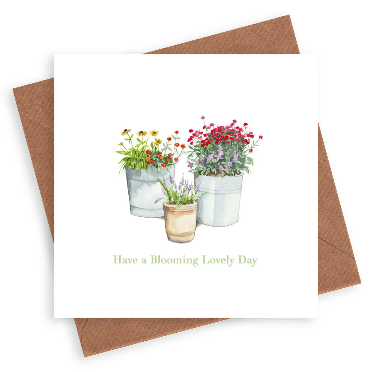 3 Pots Blooming Lovely Day Card