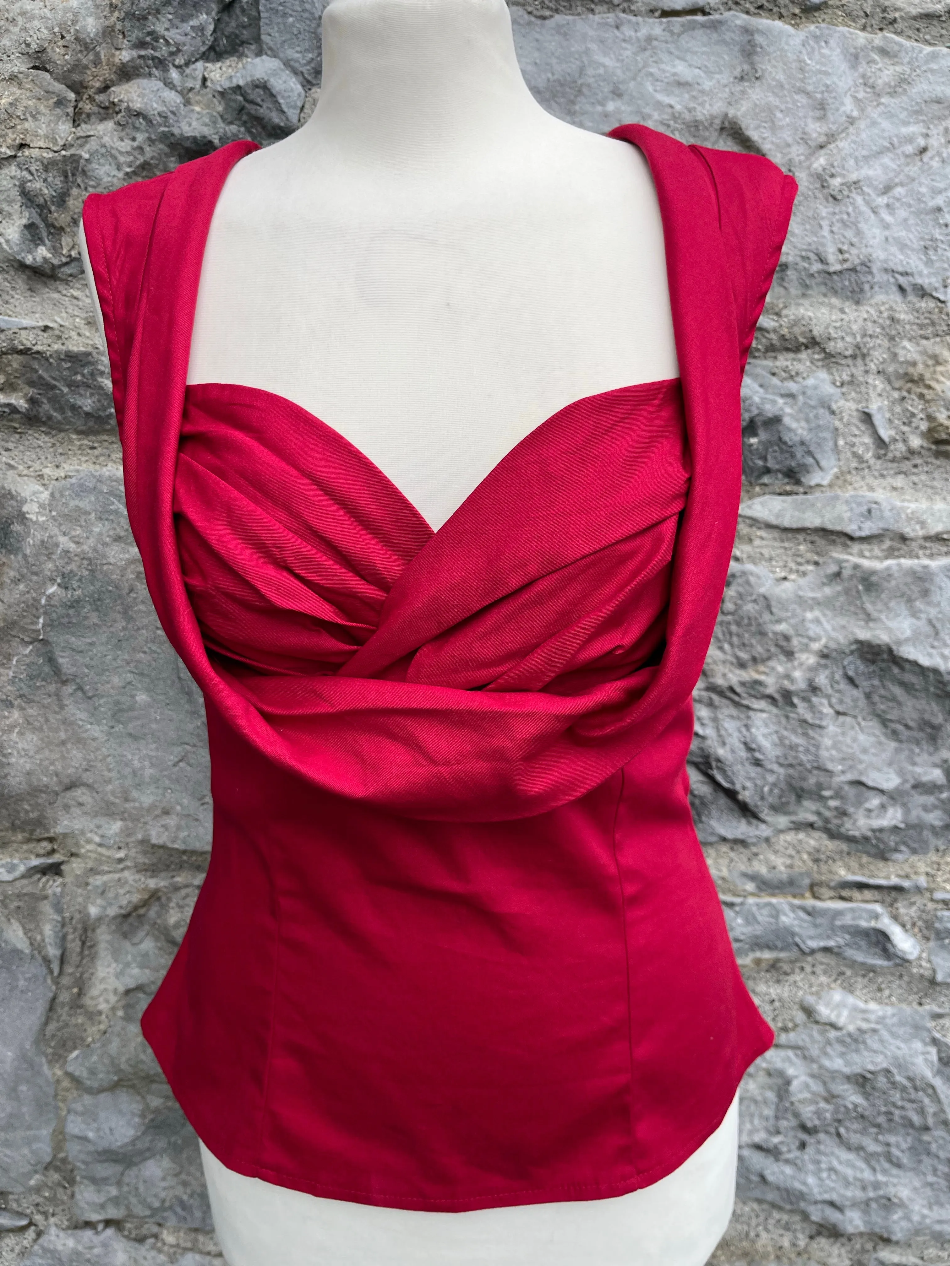 50s style red top  uk 10