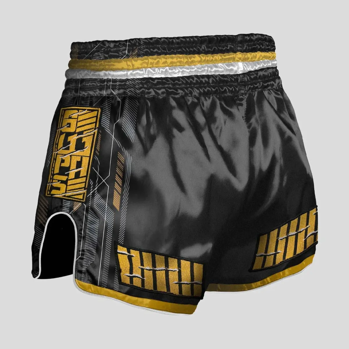 8 Weapons Samurai 2.0 Gold Muay Thai Shorts Black