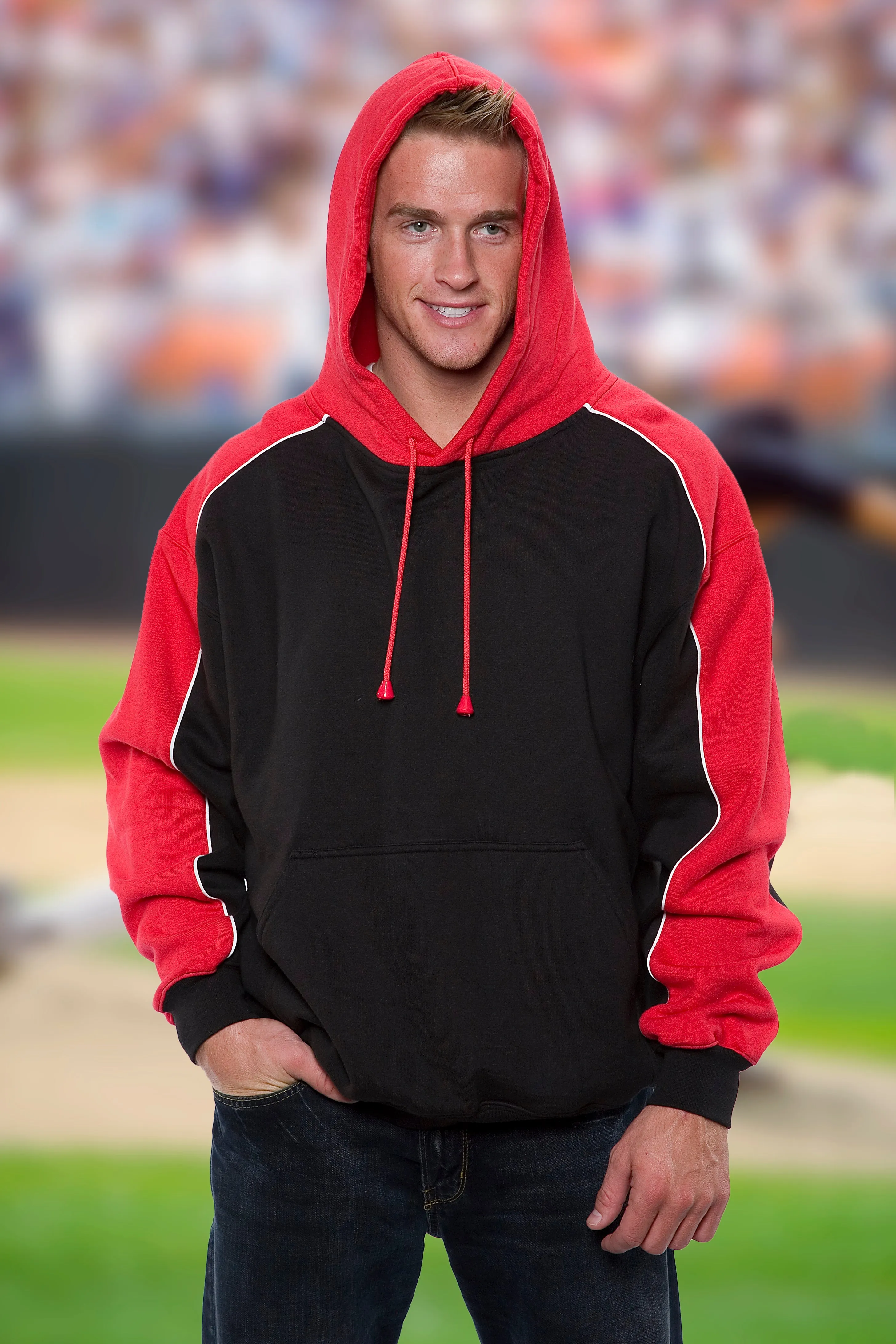 #9901 Two Tone Hooded Pull Over Sweatshirt