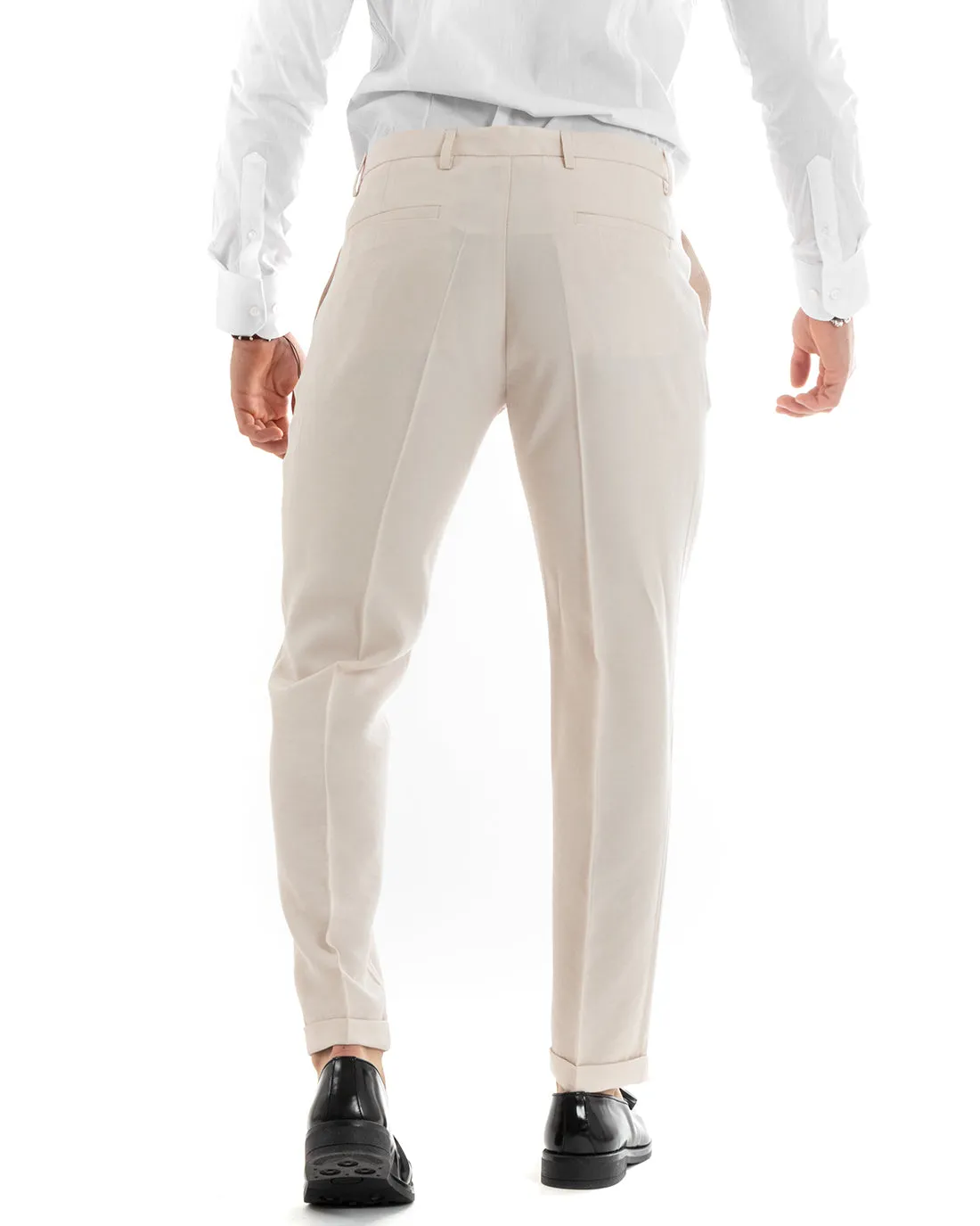 Abito Uomo Doppiopetto Vestito Viscosa Completo Giacca Pantaloni Panna Elegante Cerimonia GIOSAL-OU2274A