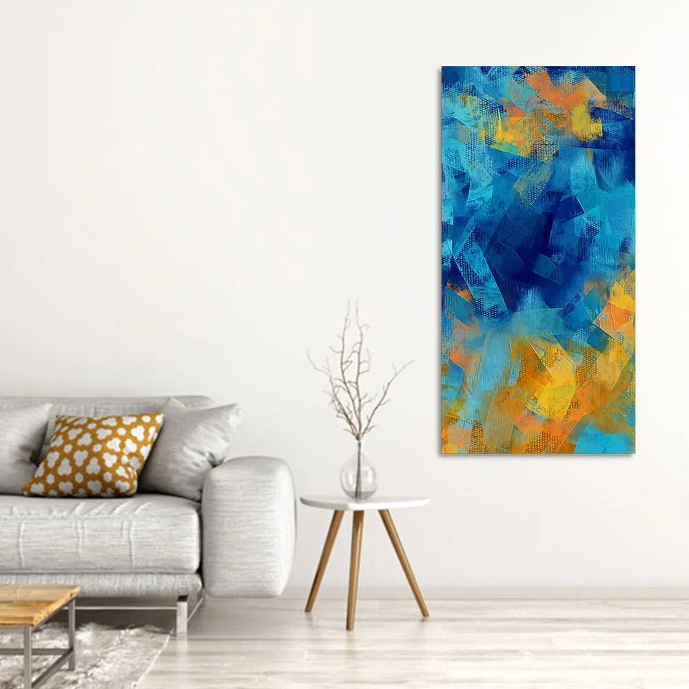 Abstract Colorful Blue Textured Art Canvas Wall Painting