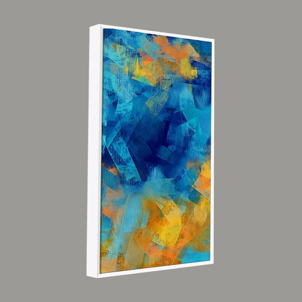 Abstract Colorful Blue Textured Art Canvas Wall Painting