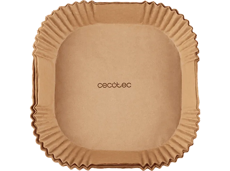 Accesorio freidora - Cecotec Cecofry Paper Pack, 230ºC, Apto freidoras de aire 5-6.5L, Pulpa natural 100%, Recubrimiento silicona alimentaria