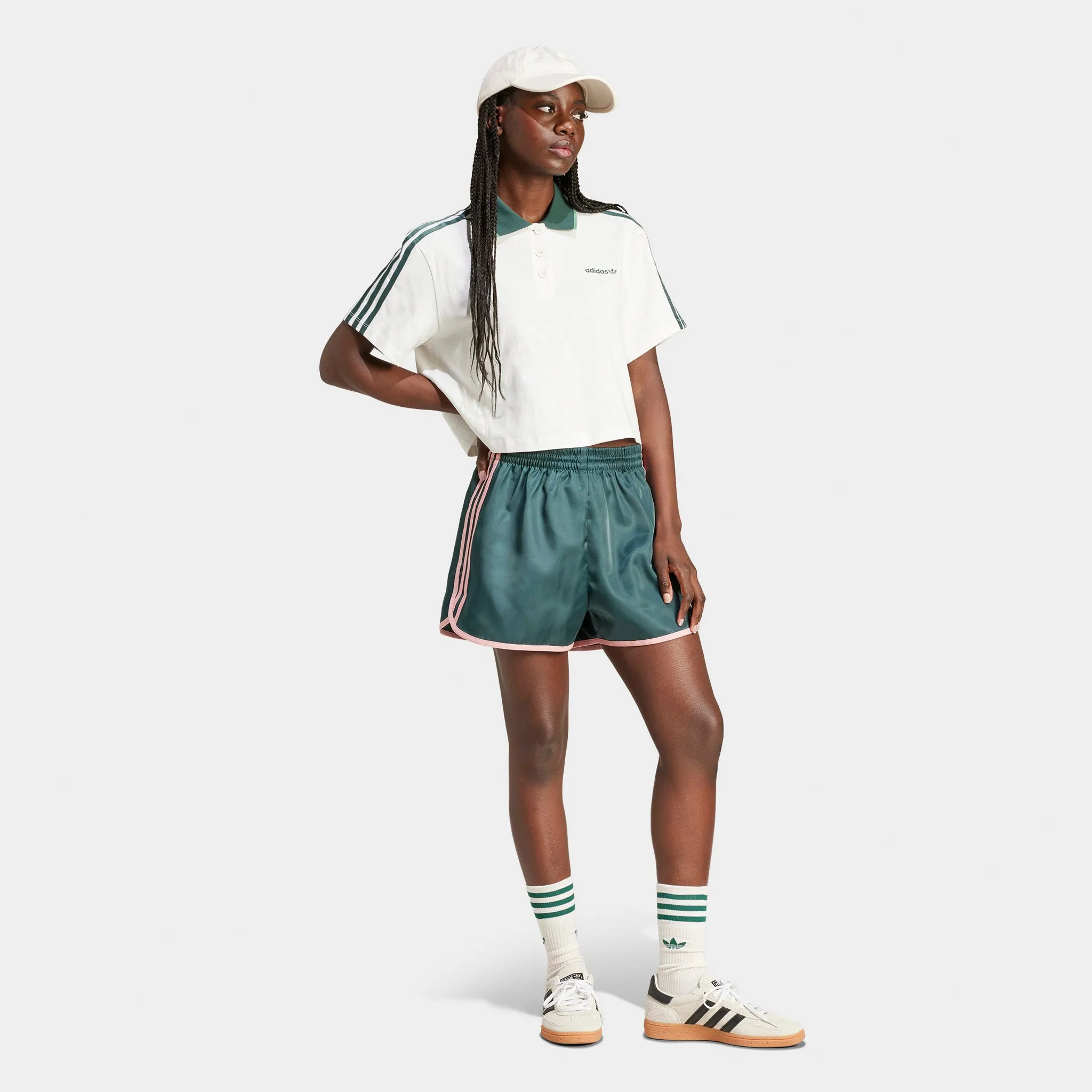 adidas Women's Cropped Polo Shirt / Cloud White