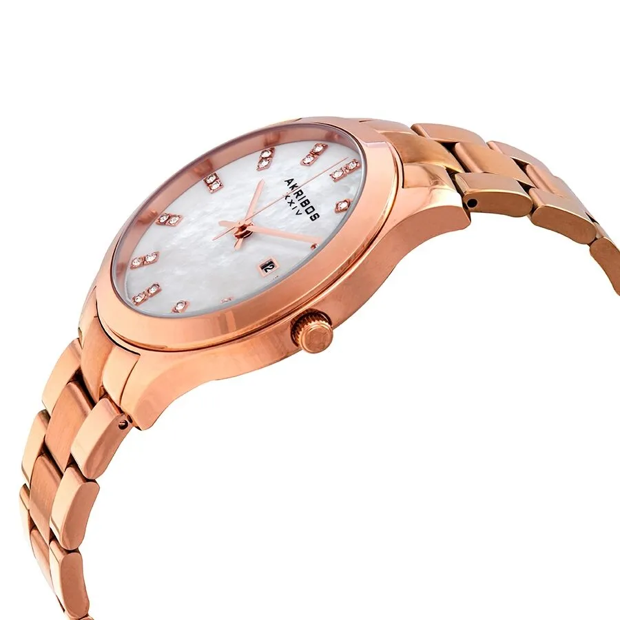 Akribos Xxiv Mother of Pearl Dial Rose Gold-Tone Ladies Watch AK954RG