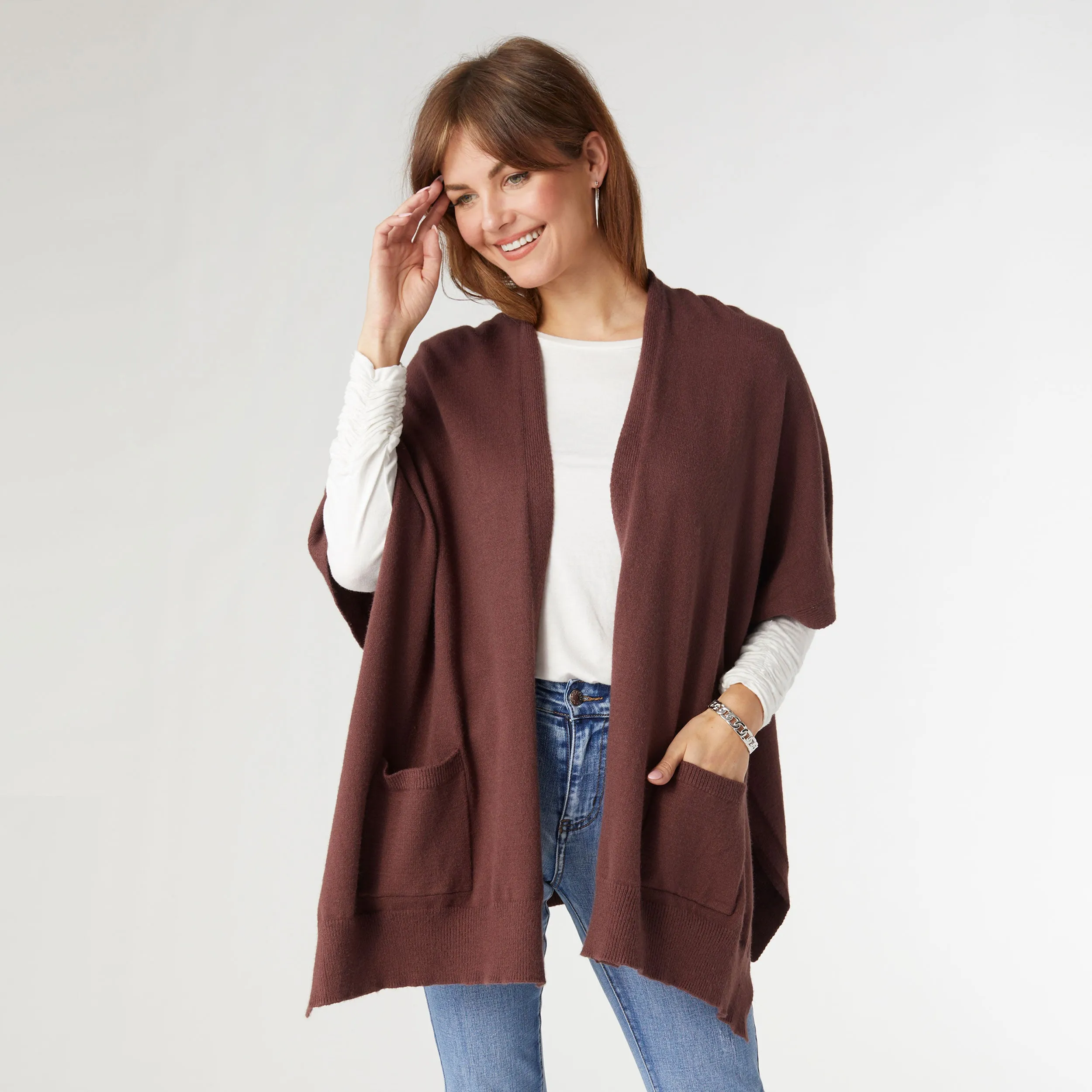 Alani Lightweight Cardigan with Pockets - Raisin