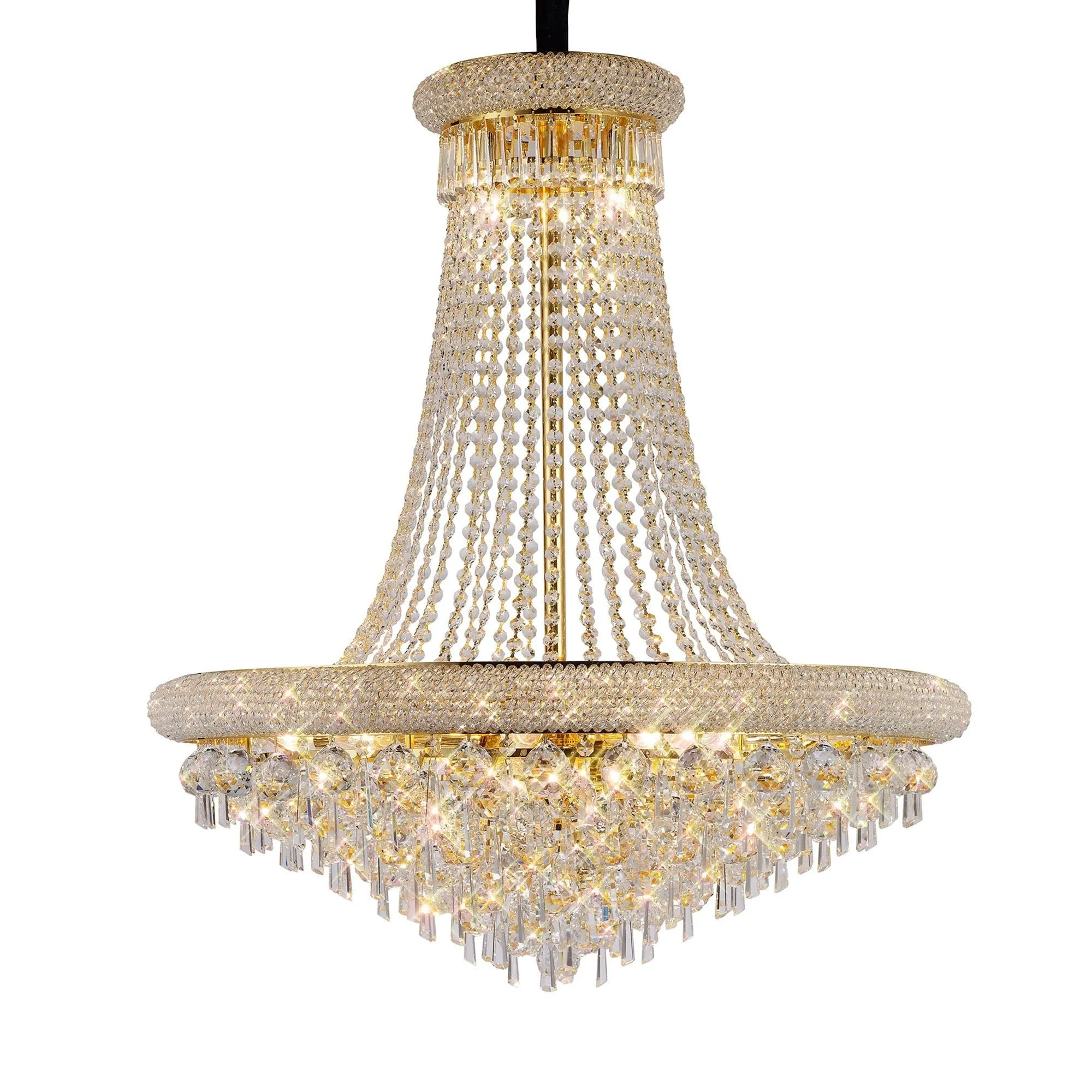 Alexandra Pendant 18 Light E14 Gold/Polished Chrome