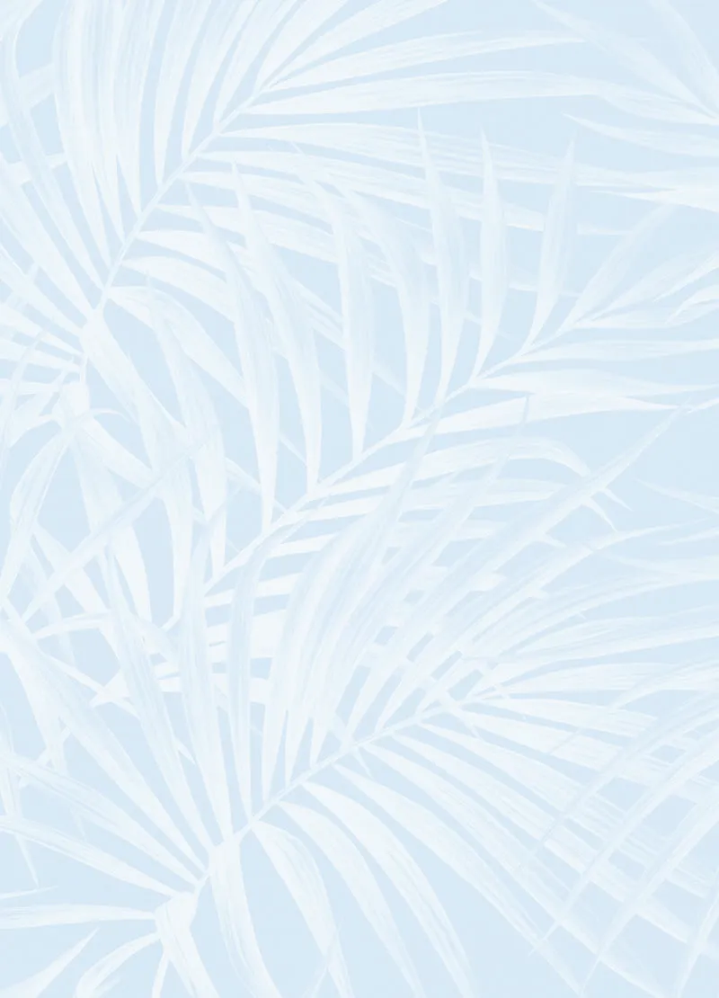 Alfresco Palm in Light Blue Wallpaper