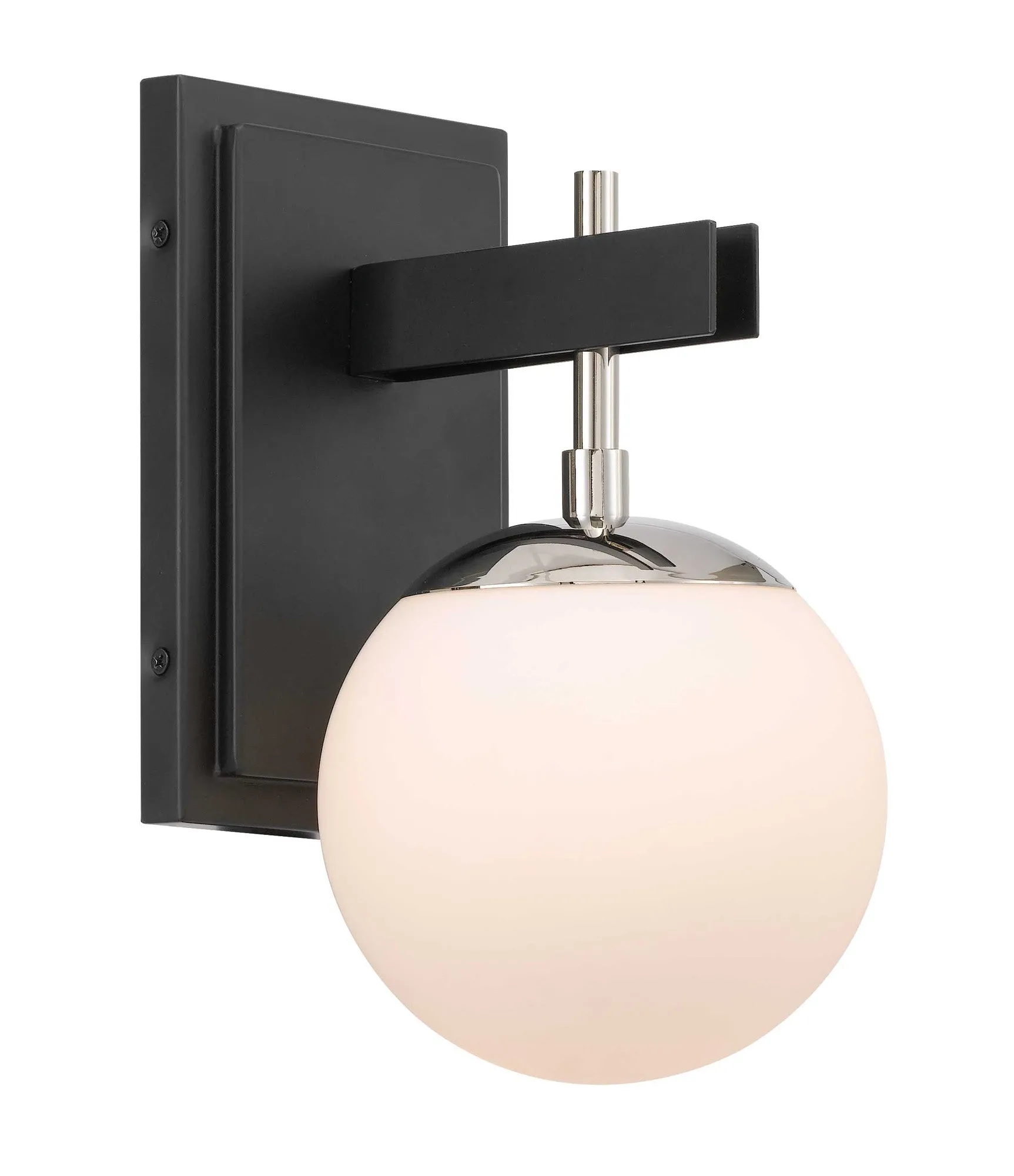 Allie 352B01BLPN 1-Light Vanity Light - Black/Polished Nickel