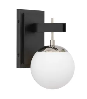 Allie 352B01BLPN 1-Light Vanity Light - Black/Polished Nickel