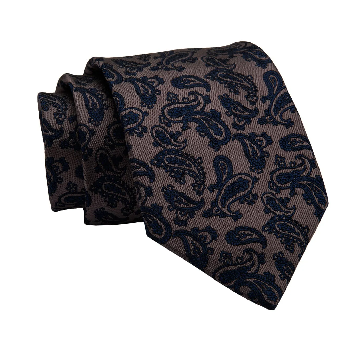 Amesbury Paisley Silk Tie, Brownish Gold / Navy