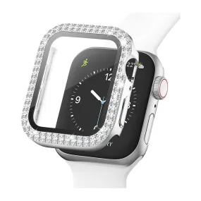 Apple Watch (38mm) Hårdt Plast Case m. Indbygget Skærmbeskyttelse - Sølv & Rhinsten