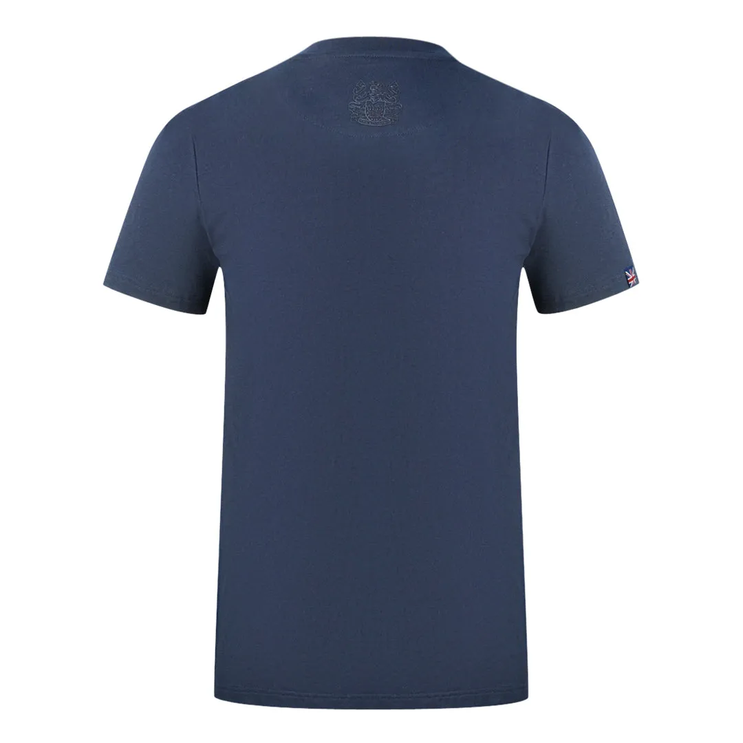 Aquascutum 1851 Aq Logo Navy Blue T Shirt