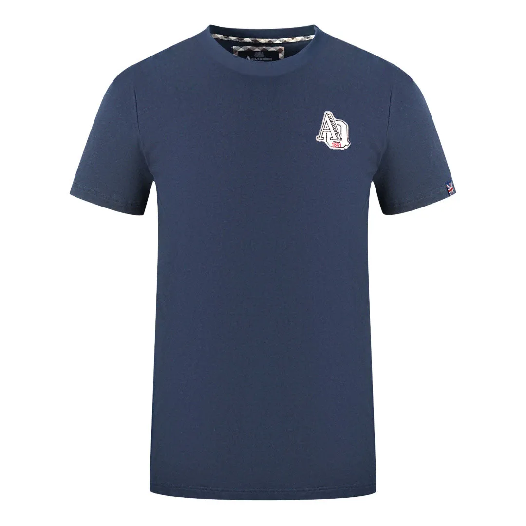 Aquascutum 1851 Aq Logo Navy Blue T Shirt