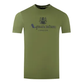 Aquascutum London Aldis Brand Logo Army Green T-Shirt