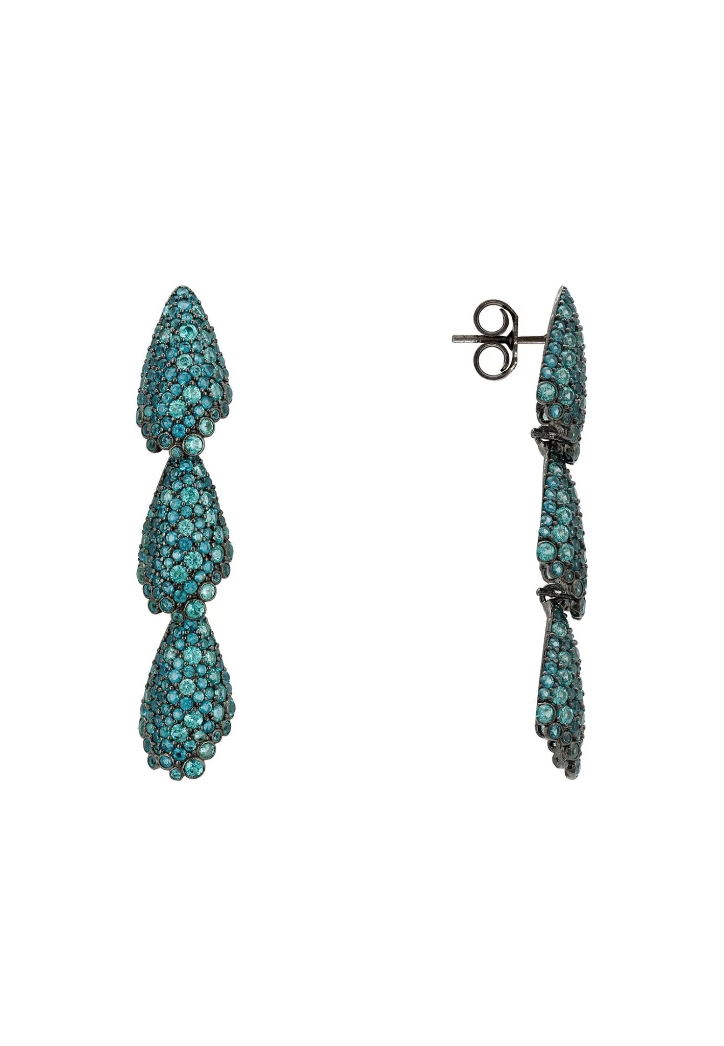 Arabelle Aqua Earrings Silver Oxidised