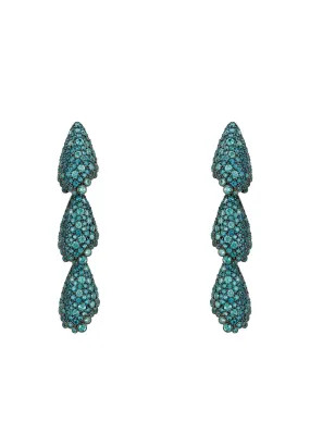 Arabelle Aqua Earrings Silver Oxidised