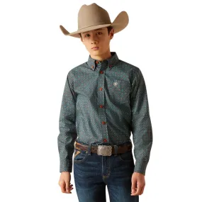 Ariat Boys Broderick Bitter Chocolate Classic Fit Long Sleeve Shirt 10046432