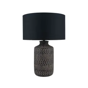 Atouk Textured Black Stoneware Table Lamp Base