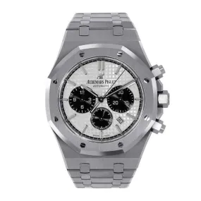 Audemars Piguet Mens Royal Oak Stainless Steel 41mm White Chronograph Dial Watch Reference #: 26331ST.OO.1220ST.03