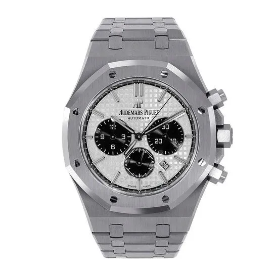 Audemars Piguet Mens Royal Oak Stainless Steel 41mm White Chronograph Dial Watch Reference #: 26331ST.OO.1220ST.03