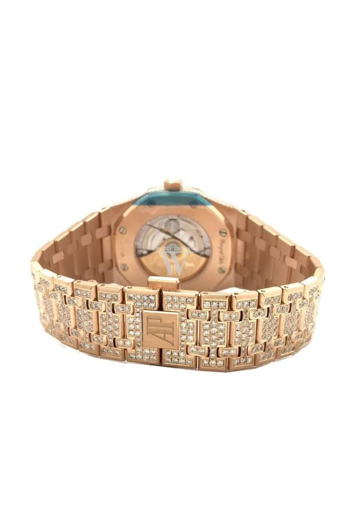 Audemars Piguet Royal Oak 41 with Custom Diamonds Pink Gold Men's Watch 15400OR.OO.1220OR.02