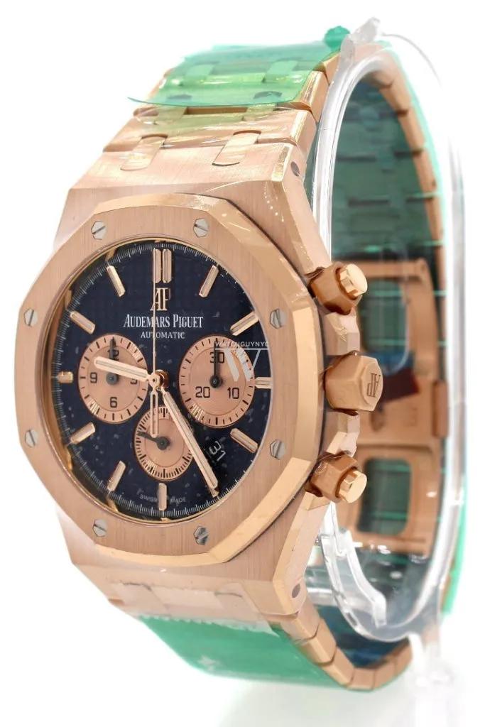 Audemars Piguet Royal Oak Blue Grande Tapisserie Dial Men's 18K Rose Gold Watch 26331OR.OO.1220OR.01 Pre Owned