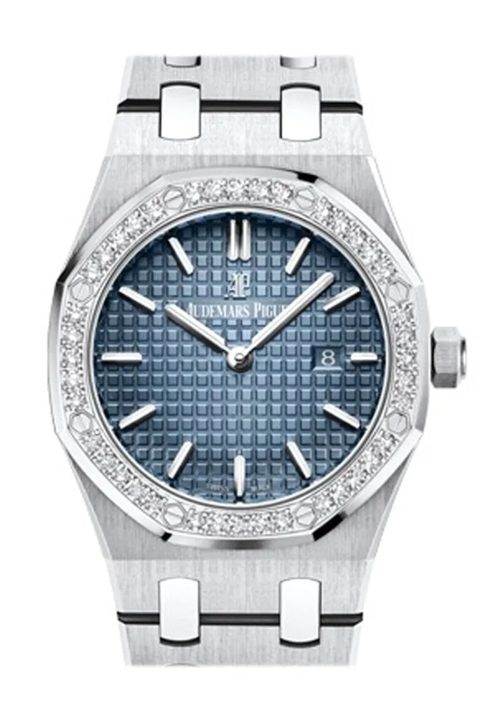 Audemars Piguet Royal Oak Lady 33mm Smoked blue Dial Diamond White Steel Ladies Watch 67651IP.ZZ.1261IP.01