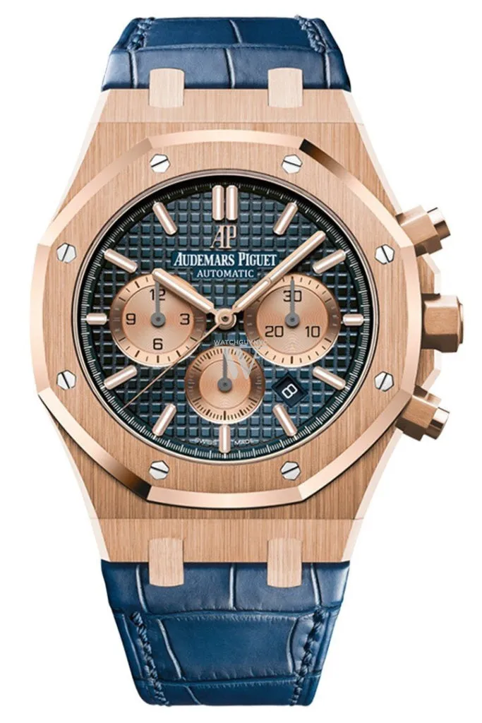 Audemars Piguet Royal Oak Rose Gold Blue Dial Blue Leather Strap 26331OR.OO.D315CR.01 DCM