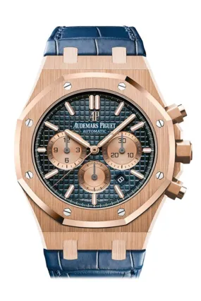 Audemars Piguet Royal Oak Rose Gold Blue Dial Blue Leather Strap 26331OR.OO.D315CR.01 DCM