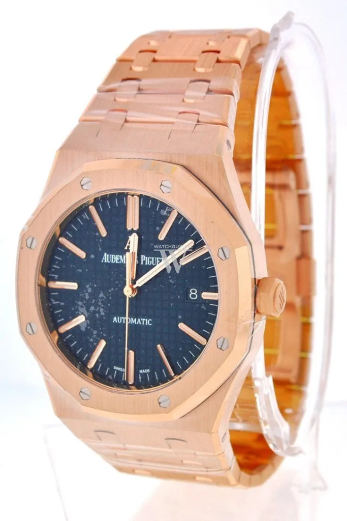 Audemars Piguet Royal Oak Selfwinding Automatic Blue Dial 18kt Pink Gold Men's Watch 15400OR.OO.1220OR.03