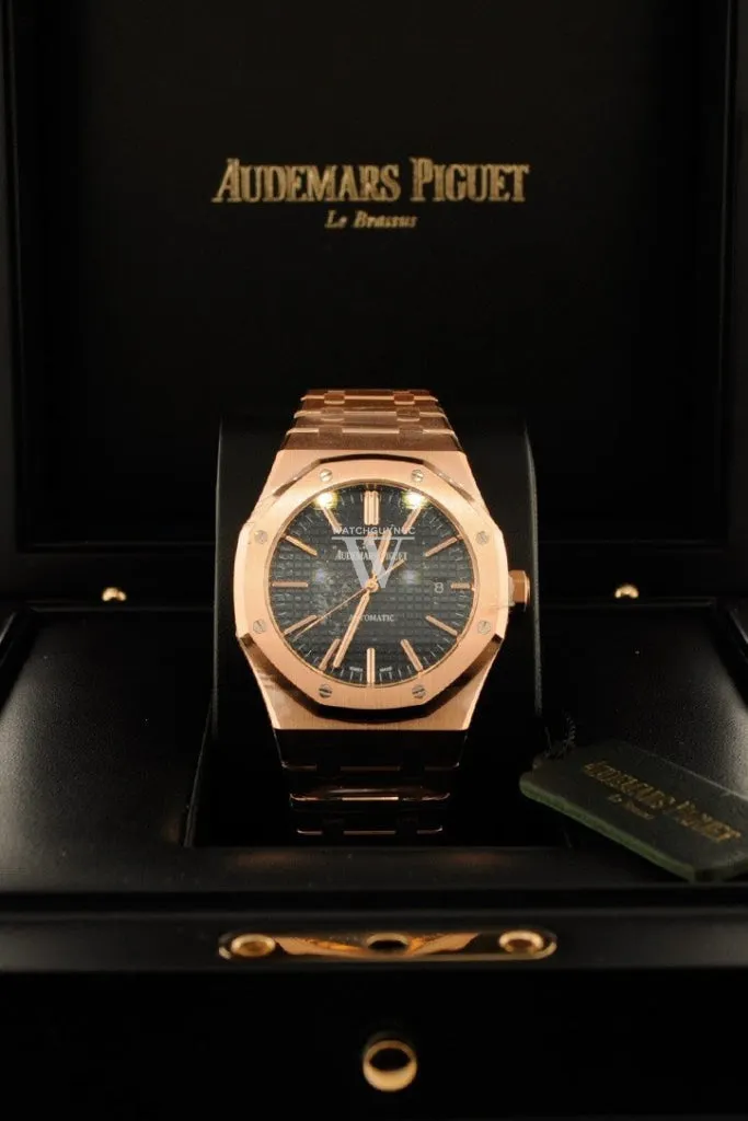 Audemars Piguet Royal Oak Selfwinding Automatic Blue Dial 18kt Pink Gold Men's Watch 15400OR.OO.1220OR.03