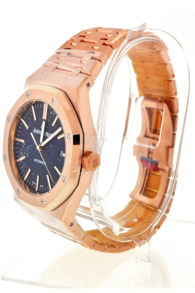 Audemars Piguet Royal Oak Selfwinding Automatic Blue Dial 18kt Pink Gold Men's Watch 15400OR.OO.1220OR.03