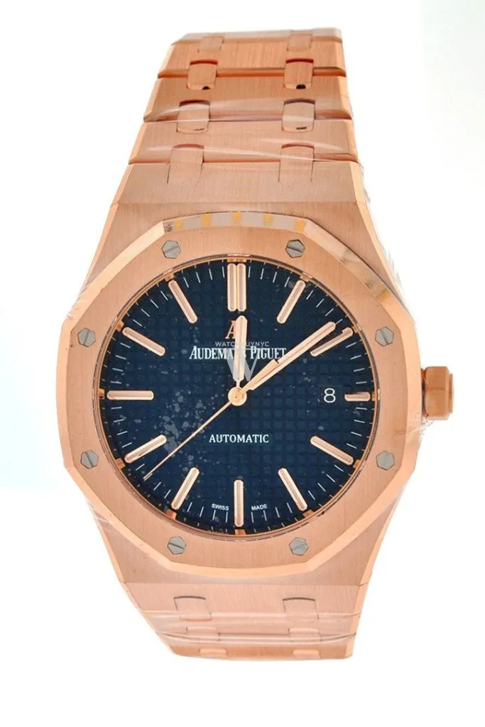 Audemars Piguet Royal Oak Selfwinding Automatic Blue Dial 18kt Pink Gold Men's Watch 15400OR.OO.1220OR.03