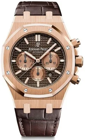 Audemars Piguet Royal Oak Selfwinding Chronograph/ Rose Gold/ Chocolate Dial/ Rose Gold Sub-Dials (Ref#26331OR.OO.D821CR.01)