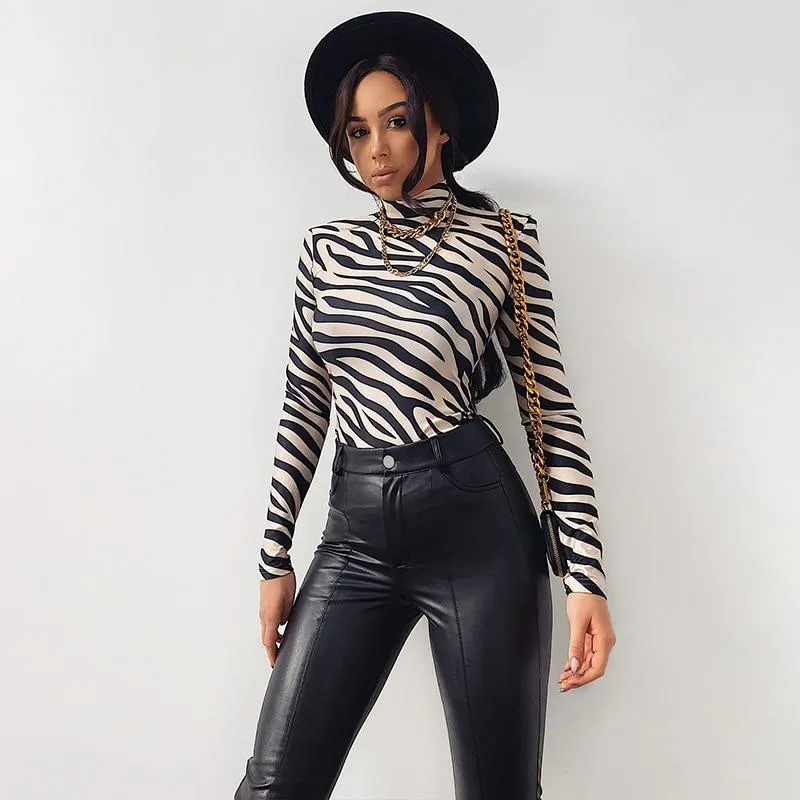 Autumn Casual Women's Synthetic Leather High Waist Zipper Skinny Split Pants