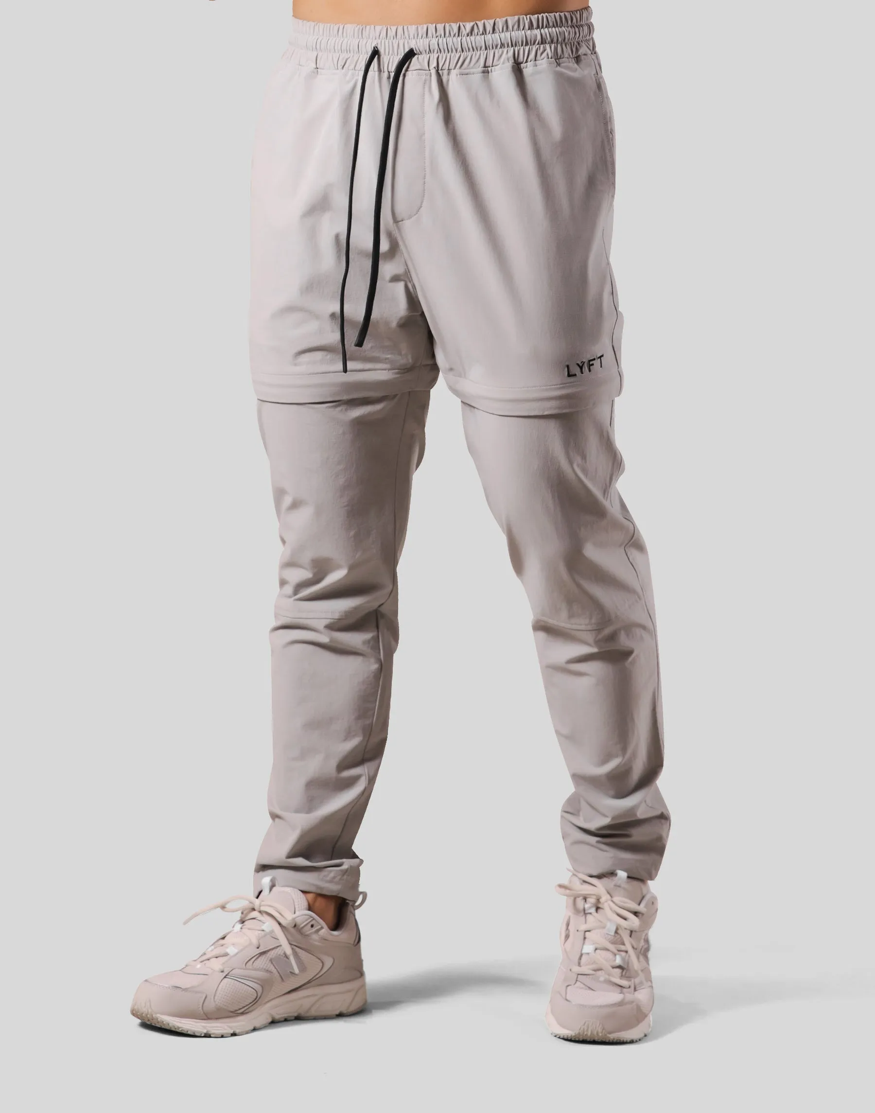 Back Message Separate Nylon Pants - Grey