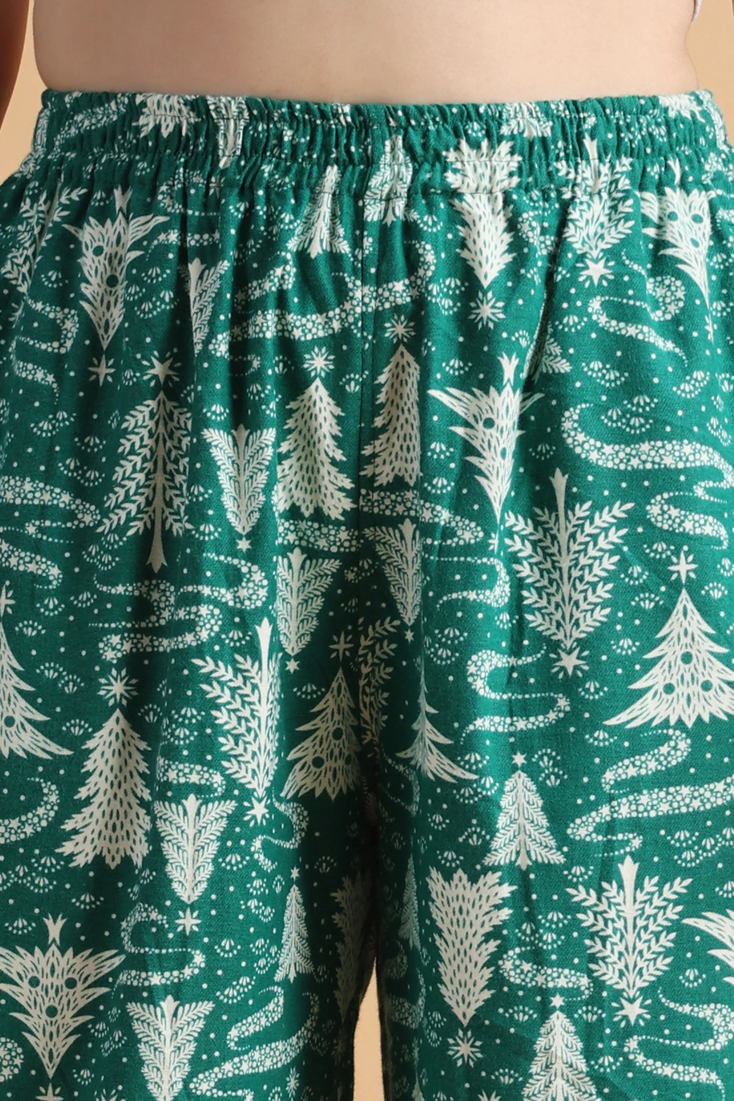 Bamboo Green Printed Woollen Pajama