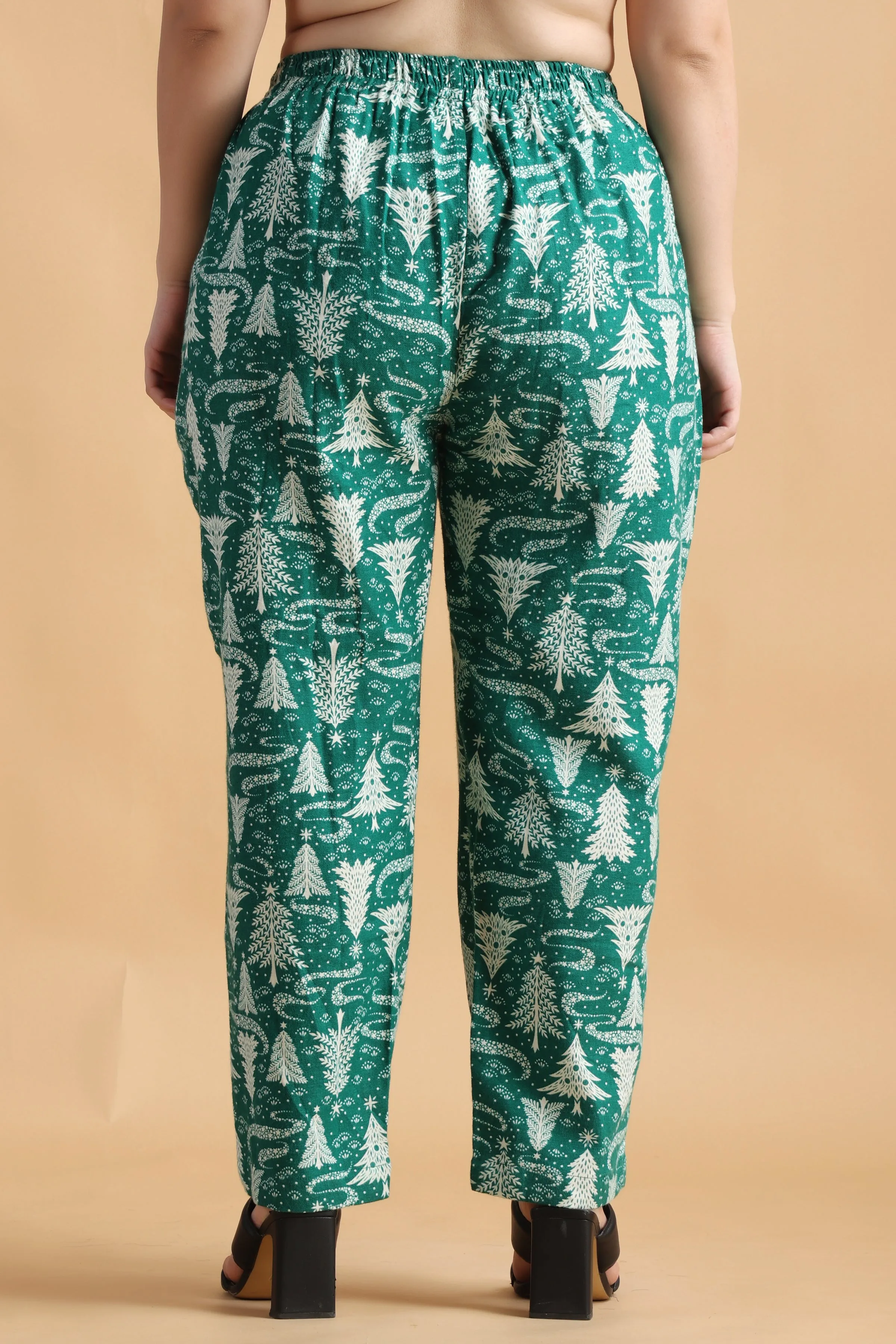 Bamboo Green Printed Woollen Pajama