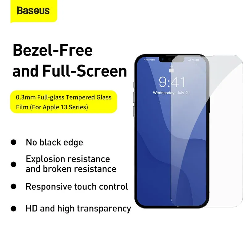 Baseus iPhone 13 Series 2pcs Set Screen Protector Clear Version Privacy Version Anti-peeping Tempered Glass