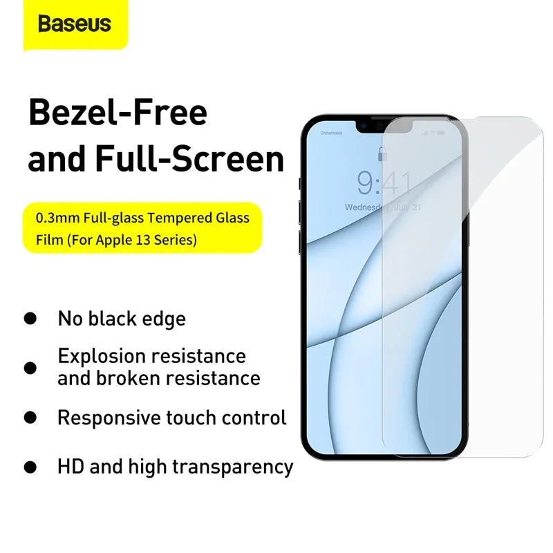 Baseus iPhone 13 Series 2pcs Set Screen Protector Clear Version Privacy Version Anti-peeping Tempered Glass